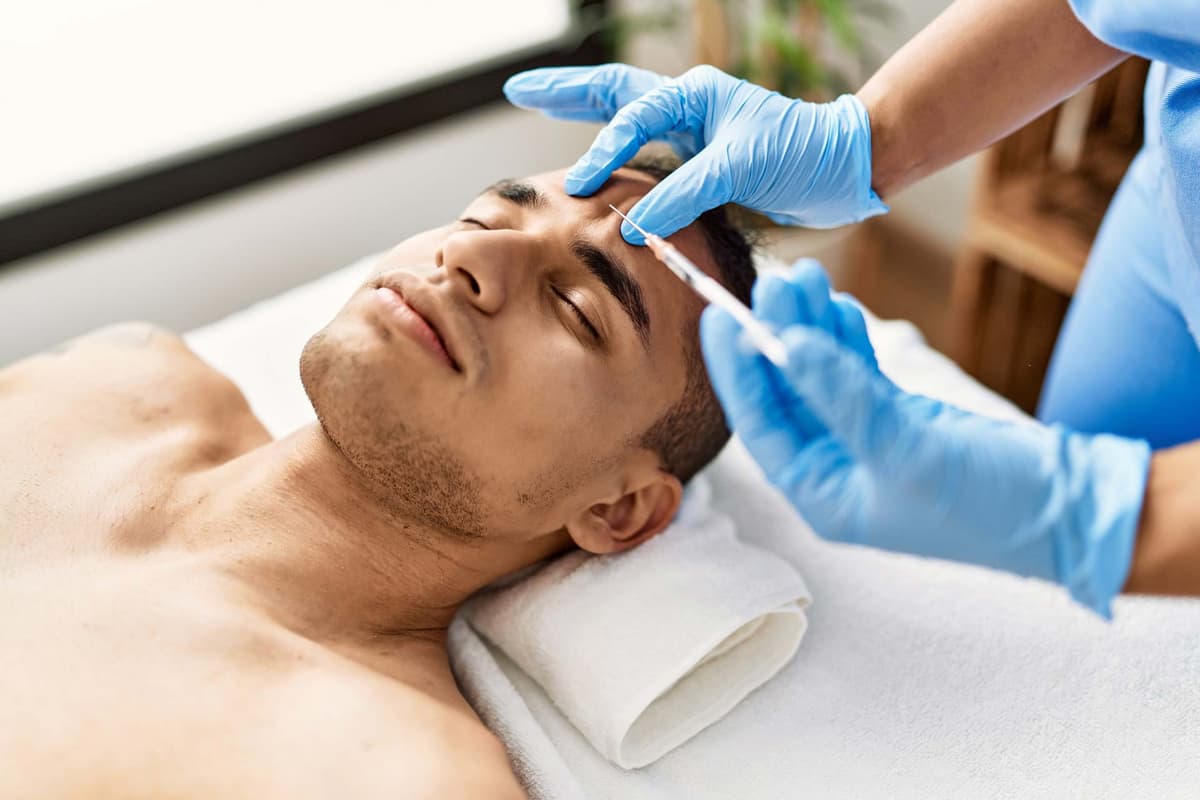 Medical professional performing treatment